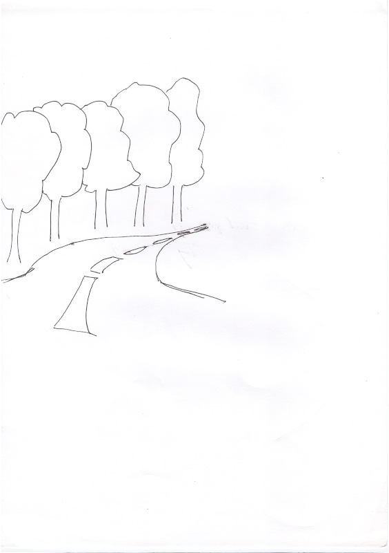 Aufregende Strasse und ein Baum